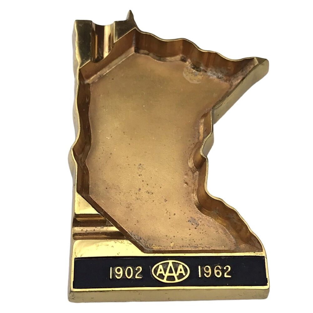 Minnesota State Shape Ashtray AAA Vintage 1902-1962 Metal 1960s By Joyners